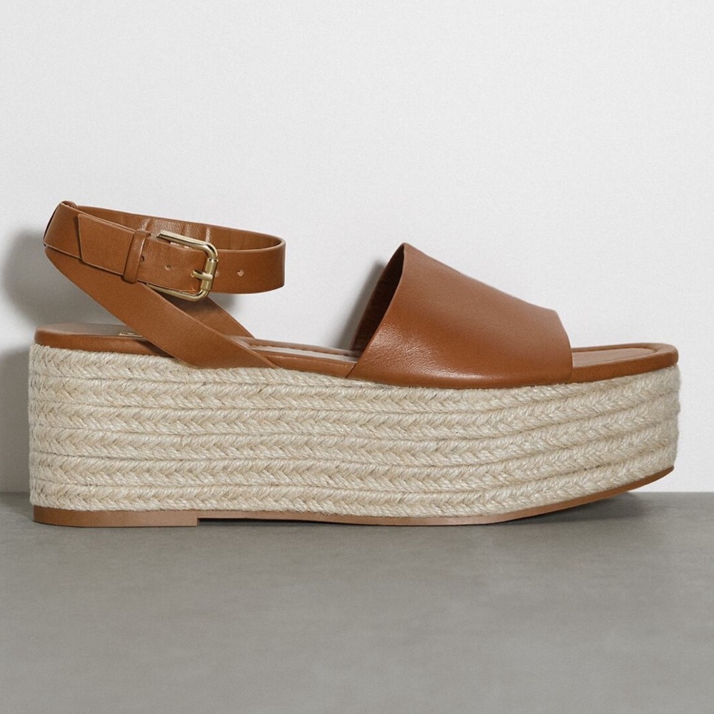 Zara platform wedge leather sandals. Used good condition. Size 38